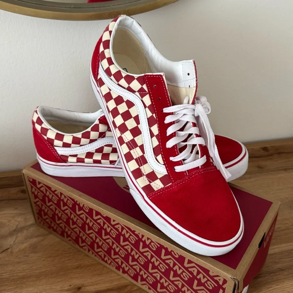 Old Skool Red Checker Vans